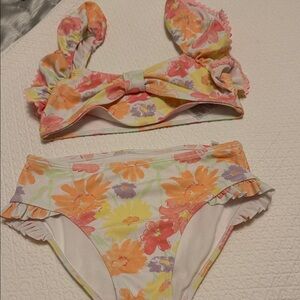 Janie and Jack Girl’s Floral Ruffle Two-Piece Swimsuit